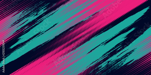 Car sticker wrap banner abstract sporty lines pink blue greenish grunge color combination brush storm thunder modern pattern racing motorsport. vecror illustration