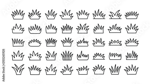 Canvas-taulu Grass line doodle with simple field design