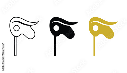Foto Wind vane icon set with bird shape design in flat solid and outline styles for m
