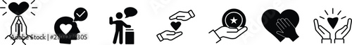Photos Trust line icon set