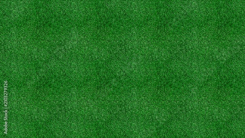 Top view of lush green artificial grass turf texture background
