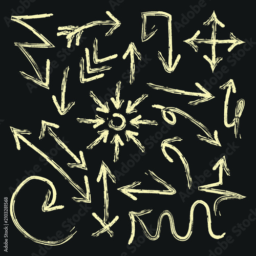 Set of arrow icons. vector illustration arrow shapes in various styles.
