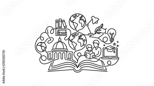 Education Concept Open Book World Knowledge Learning Ideas