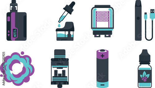 Quadro su tela Electronic cigarette vaping devices hardware components accessories and e-liquid