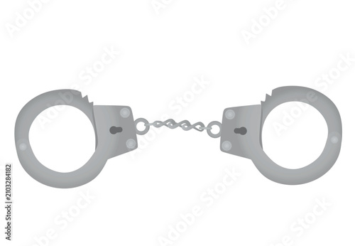 Handcuffs for arrest. vector illustration