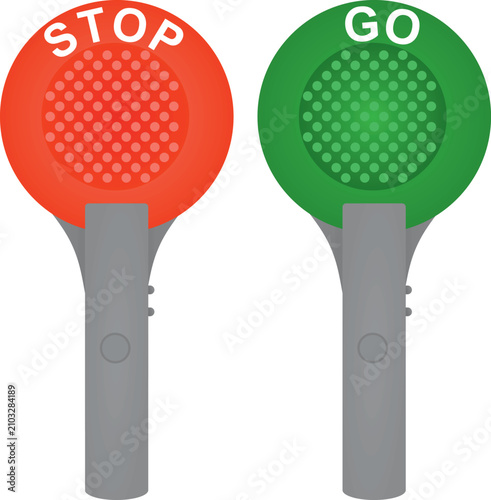 Stop and go sign. vector
