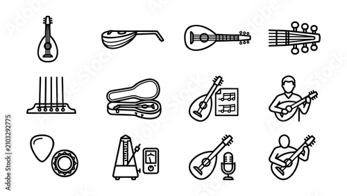 Konstfotografi Harp and String Instrument Icons