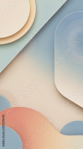Abstract shapes in pastel colors