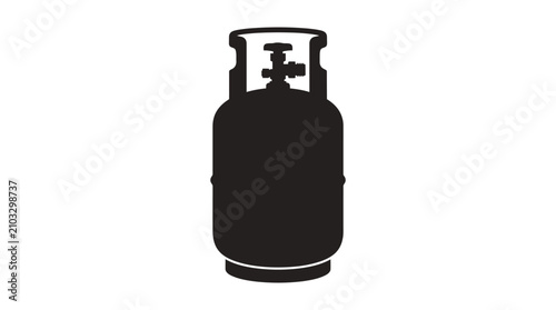 Foto Propane Tank Silhouette On White Background Industrial Gas Cylinder