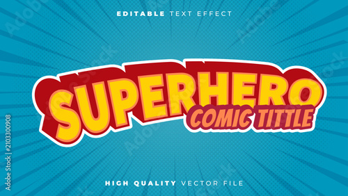 Classic Superhero Comic Book Style Editable Vector Text Effect