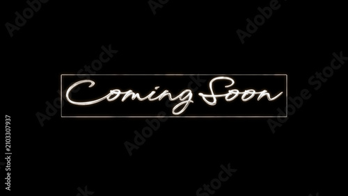 Coming Soon animation in silver color. Great for Movie Trailer, Music Teaser, Intro Video, Outro, Promotion, Theatre Synopsis, and Live Streaming. Alpha Channel. Black background.