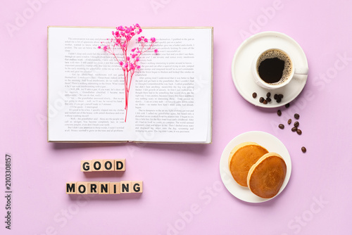 Good morning flat lay with ...