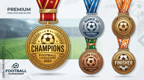 Canvastavla Football tournament championship medals first, second, and third place winner aw