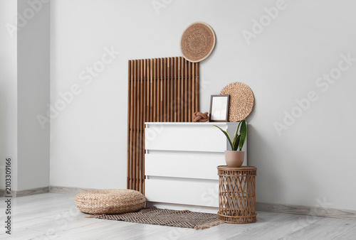Interior of light room with...