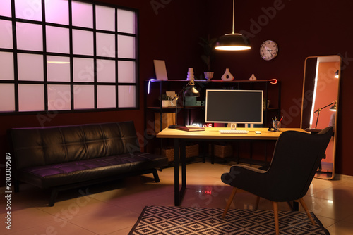 Modern home office interior...