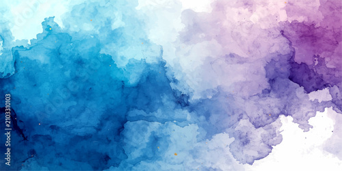 Konstfotografi Abstract Watercolor Splatter A vibrant, fluid watercolor abstract featuring a dynamic blend of cerulean blue, indigo, and soft lilac hues, evoking a sense of boundless creativity and ethereal beauty