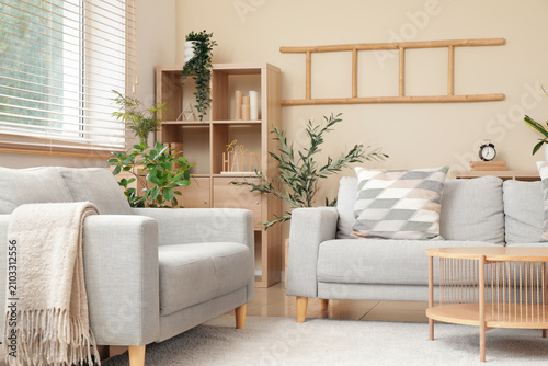 Stylish interior of living ...