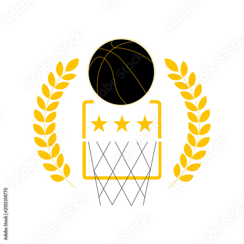 Modern Basketball Sports Logo with Laurel Wreath Illustration