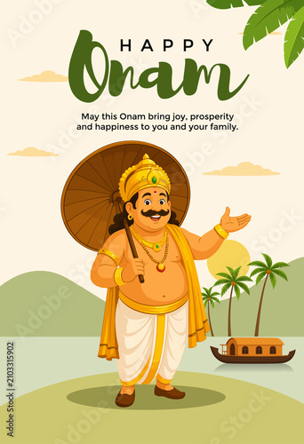 Happy Onam Celebration Vector Post