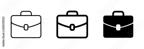 Cuadro en lienzo Briefcase Icons: Business Travel, Work, and Professionalism Symbols