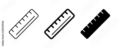 Slika na platnu Ruler Icons Set: Measuring Tools, Engineering, Education, Design, Precision, Sim