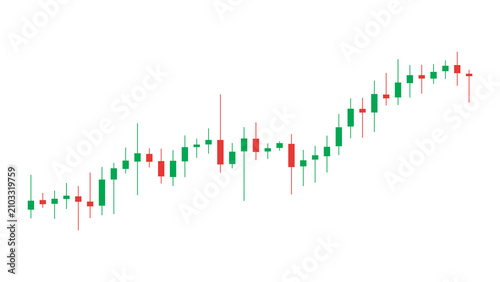 Transparent Bullish Stock Market Candlestick Chart with Upward Growth Trend