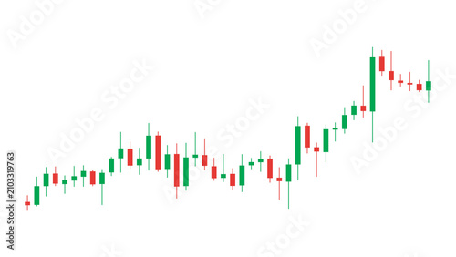 Transparent Bullish Stock Market Candlestick Chart with Upward Growth Trend