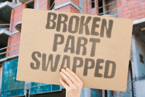 Картината върху платно "Broken Part Swapped" He replaced the faulty piece