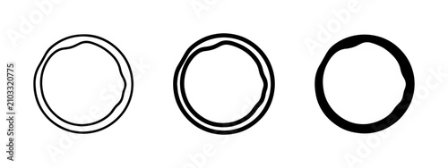Bild auf Leinwand Abstract Circle Icons, Organic Ring Shapes, Minimalist Outline Elements, Graphic