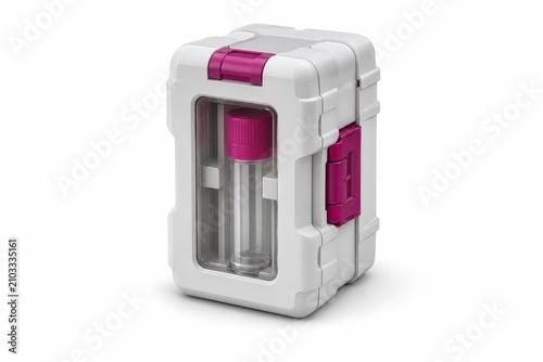 Insulated Single Tube Specimen Transport Carrier for Secure Clinical Laboratory Sample Collection and Delivery