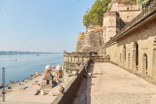 The scenic ghats of Maheshwar in Madhya Pradesh, India