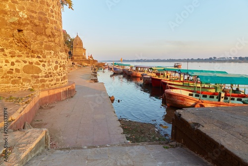 The scenic ghats of Maheshwar in Madhya Pradesh, India