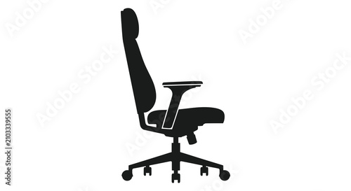 Foto Office chair silhouette against a white background simple graphic design