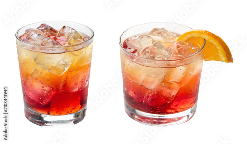Fotografía Summer Cocktails Row set Isolated