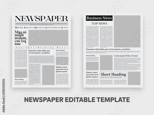 Obraz na płótnie Daily or weekly newspaper Layout