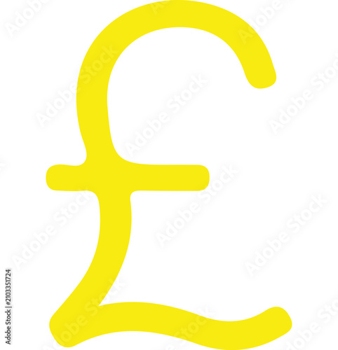 Tableau sur toile Bright yellow british pound sterling currency symbol