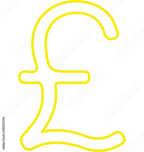 Tableau sur toile Bright yellow british pound sterling currency symbol