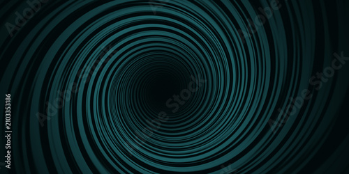 Bild auf Leinwand Dark teal blue swirling vortex tunnel background design for web projects