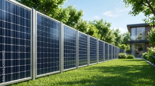 Cost-effective renewable energy production using a vertical solar panel fence design.
