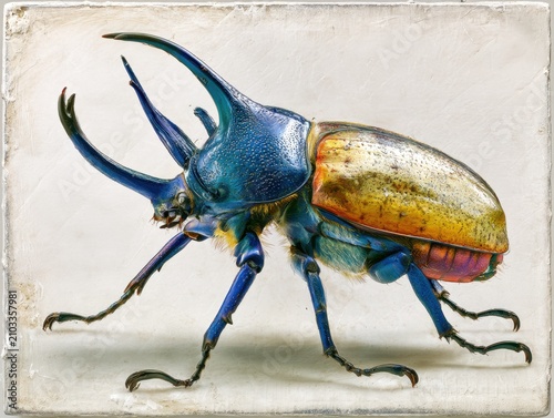 Colourful encaustic hercules beetle