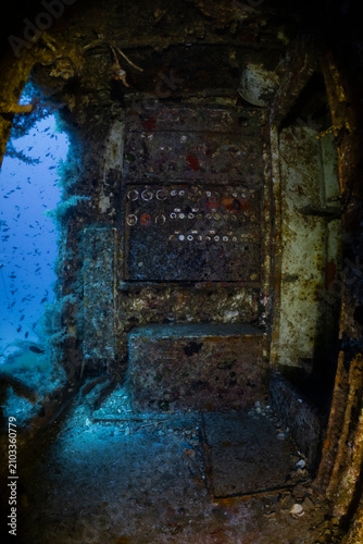 Canvastavla Inside the P29 patrol boat wreck in Malta