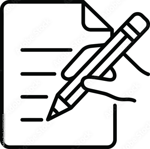 Note taking with pencil writing and document creation