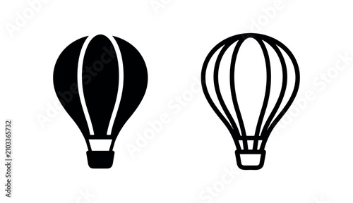 Schilderij op canvas Hot air balloon icon, representing adventure, travel, exploration, and freedom of flight