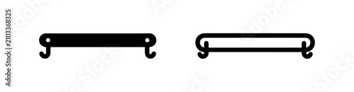Photos Wall-mounted coat rack or hook icon set