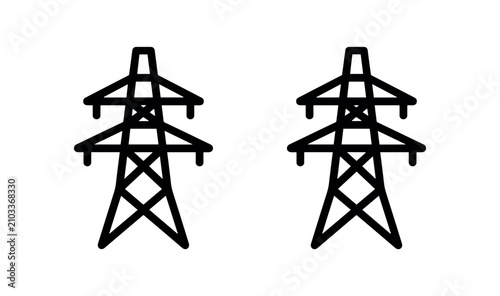 Obraz na płótnie Electricity pylon icon set