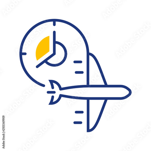 Bild auf Leinwand Delivery time icon. Business and logistics line symbol. Color.