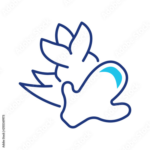 Foto Ginger root icon. Food and spice line symbol. Color.