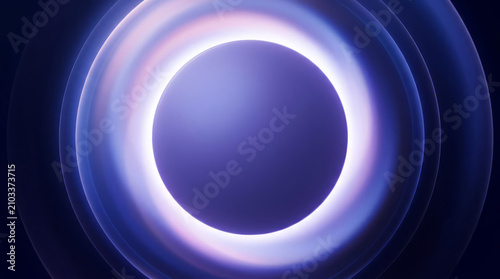 Obraz na płótnie Cosmic black hole with glowing accretion disk in deep space during galactic expl