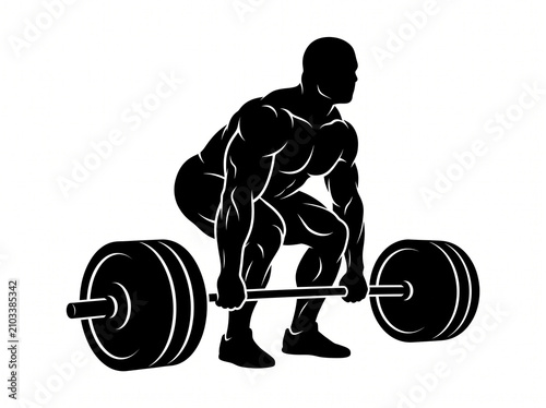 Strong athlete performing a heavy deadlift. Ideal for gyms, strength competitions, and fitness promotions.