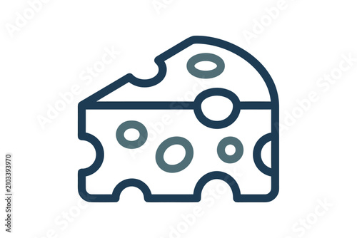 Bild auf Leinwand Minimal Swiss Cheese Vector Icon